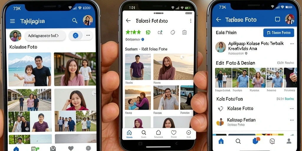 Antarmuka 73K yang menarik untuk desain kolase foto.