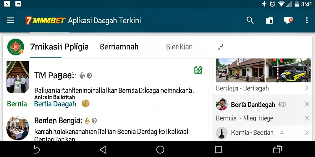 Antarmuka aplikasi 7MMBET menampilkan berita daerah terkini.