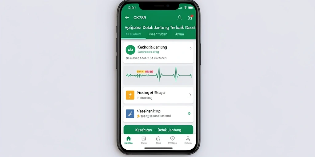 Tampilan pengguna CK789 dengan fitur pemantauan detak jantung.