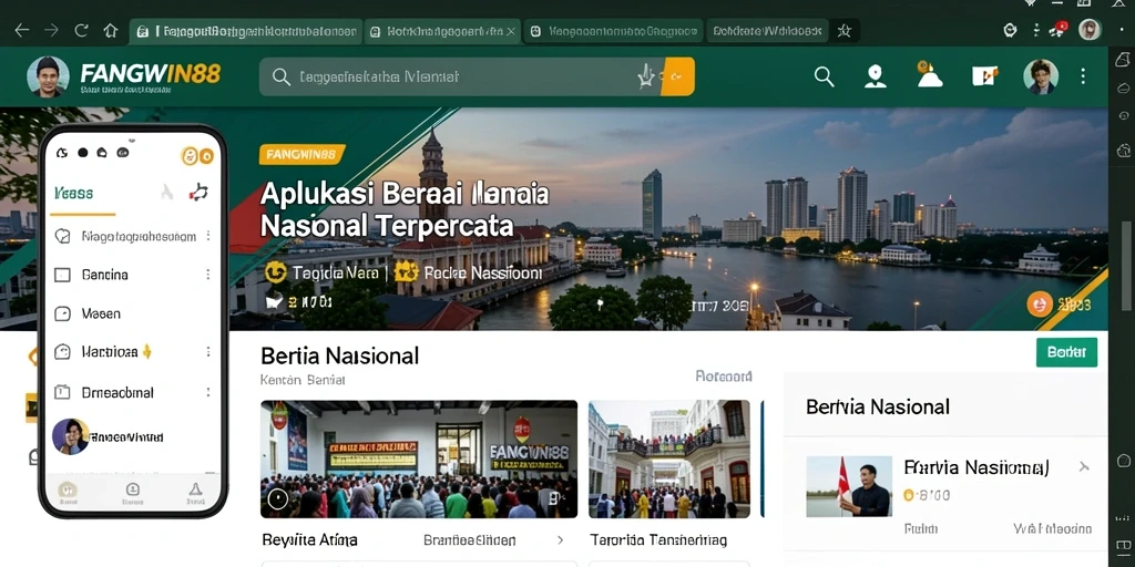 Tampilan antarmuka aplikasi FANGWIN88 yang modern dan informatif.