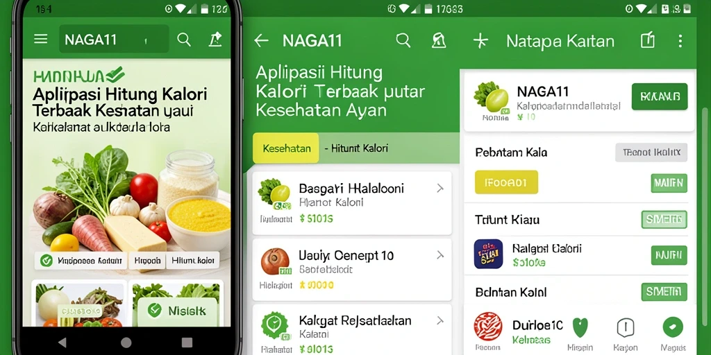 Tampilan antarmuka NAGA11 yang intuitif untuk menghitung kalori.