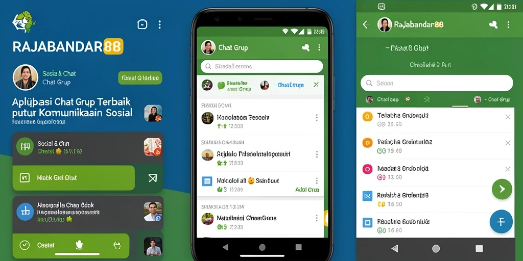 Screenshot antarmuka RAJABANDAR88 yang mudah digunakan untuk Chat Grup.