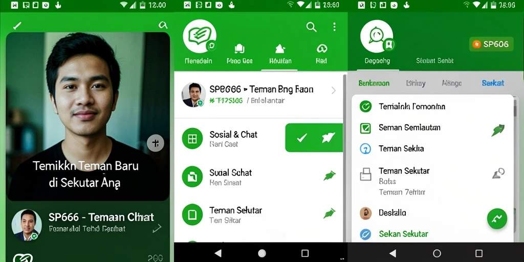 Antarmuka SP666 yang ramah pengguna untuk mencari teman sekitar.