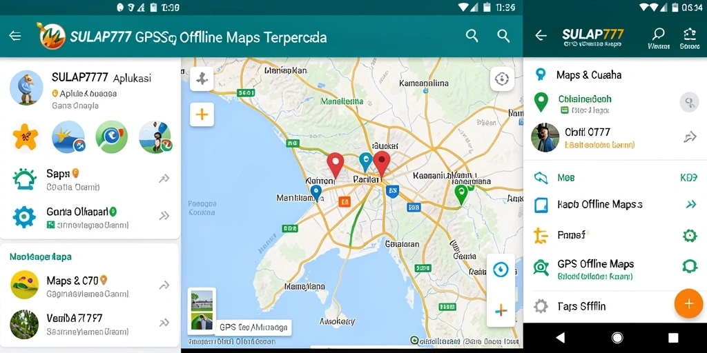 Tampilan antarmuka SULAP777 dengan fitur GPS Offline Maps yang mudah digunakan.